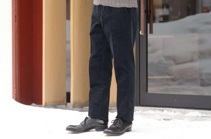 ANATOMICA Trim-Fit Pants コーデュロイ col.ブラック bckediri