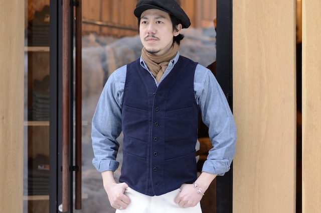 SAGAN VEST / ENGLISH MOLESKIN   ANATOMICA SAPPORO アナトミカ札幌