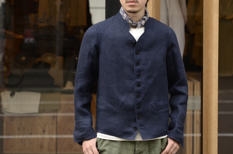 DOLMAN / NAVY HERRING BONE LINEN | ANATOMICA SAPPORO アナトミカ札幌