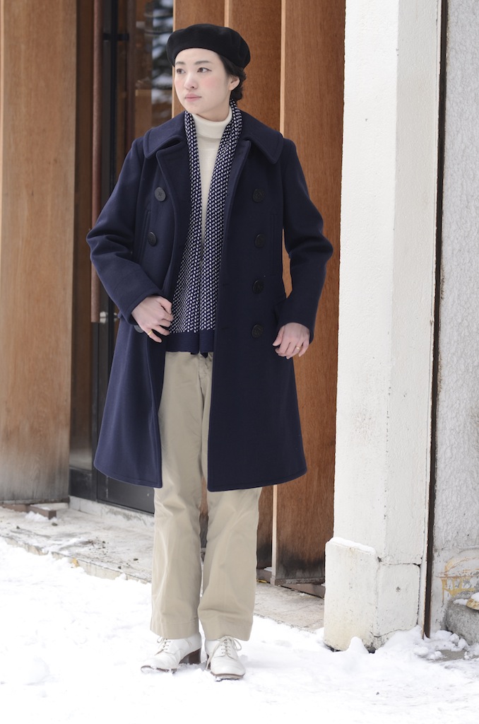 ANATOMICA US NAVY 10BTN LONG PEA COAT-