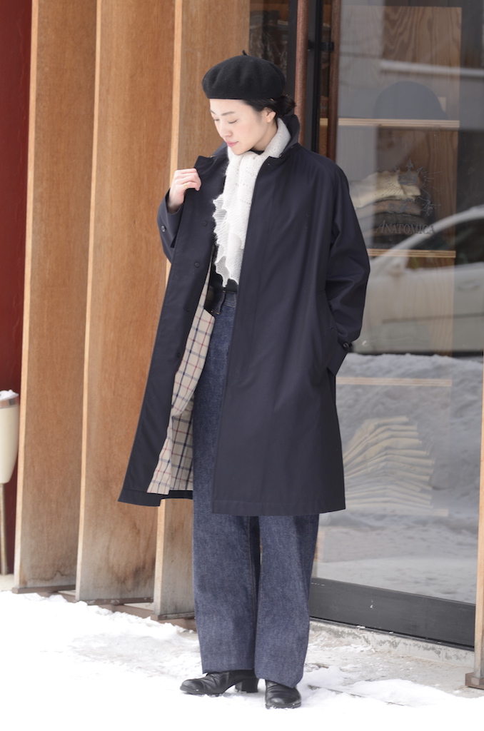 anatomica シングルラグランコート2 2018aw ネイビー - ステンカラーコート