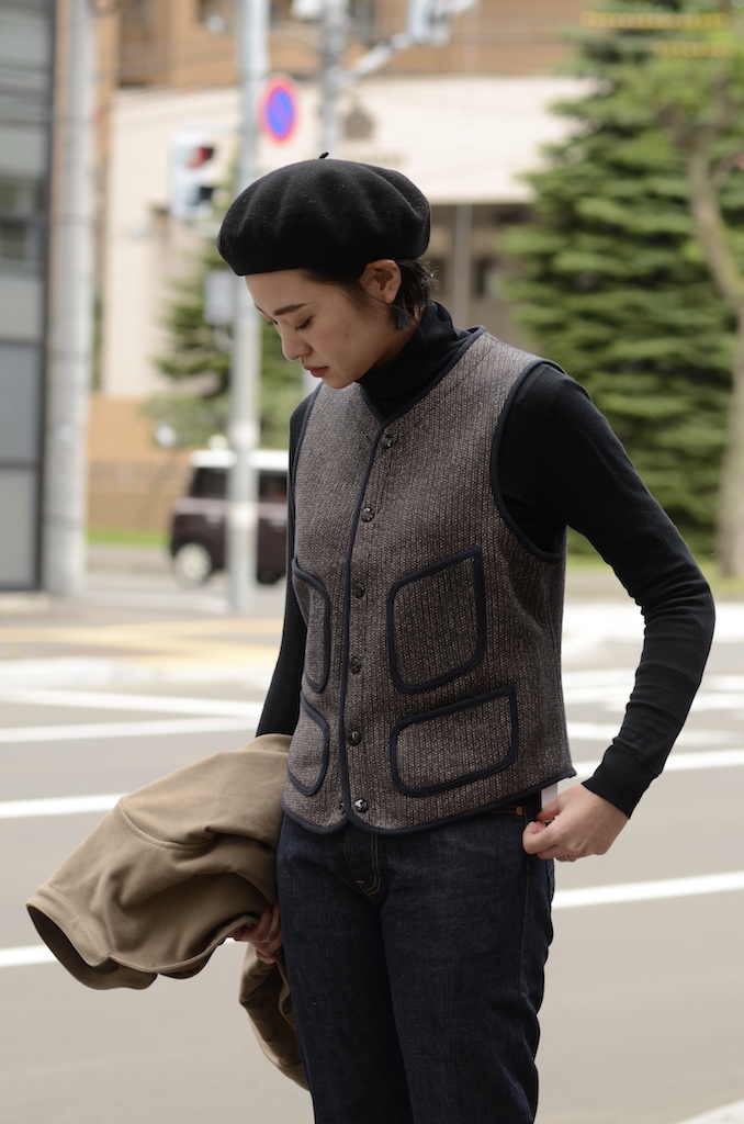 美品 ANATOMICA BB VEST #D.NAVY ビーチクロス ベスト