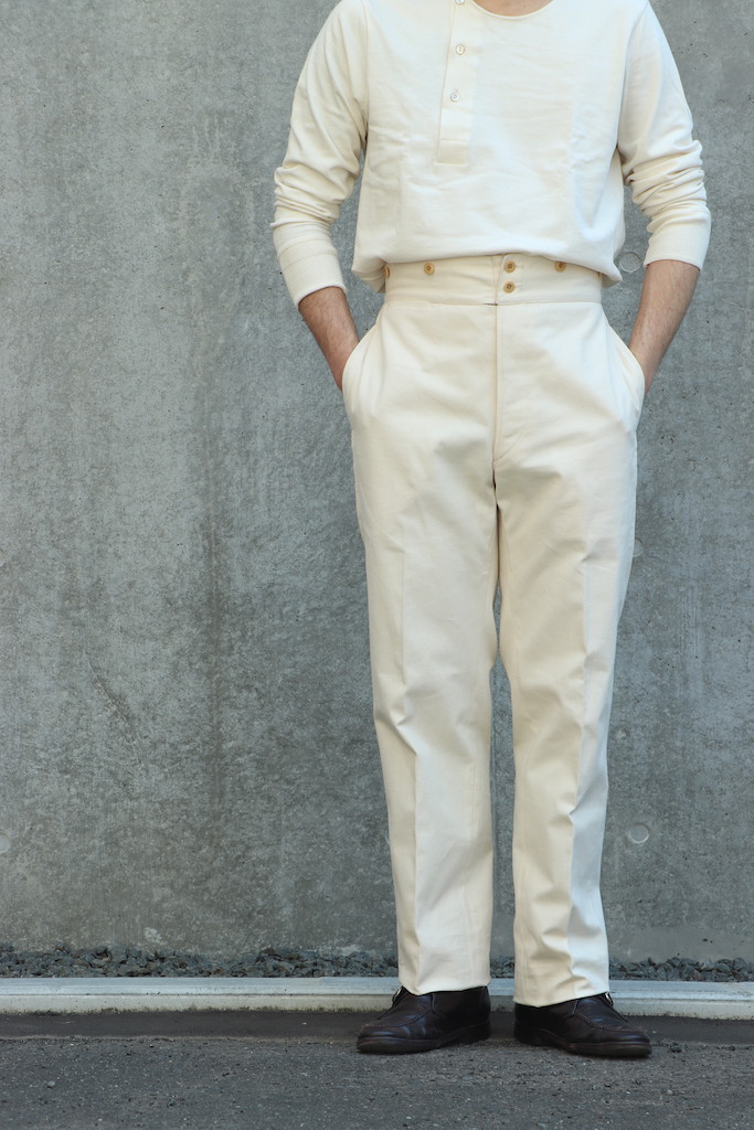 ANATOMICA B.J PANTS TAN STRIPE LINEN 40 - ワークパンツ/カーゴパンツ