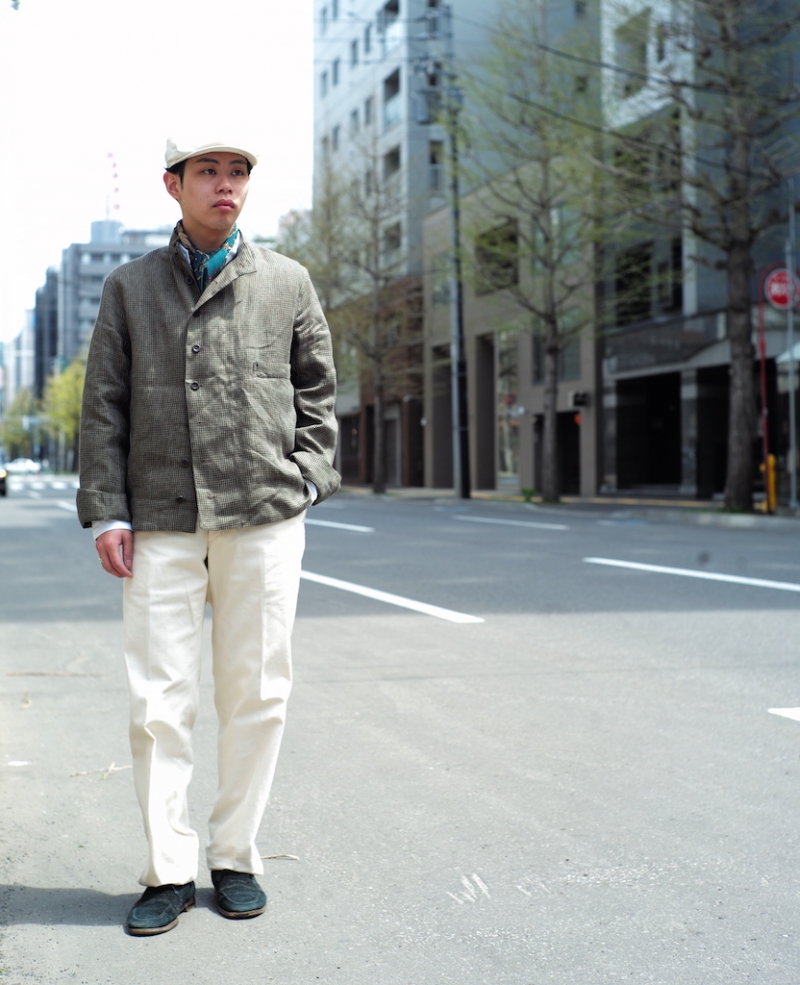 ANATOMICA Linen 1841 Jacket 2 - ノーカラージャケット